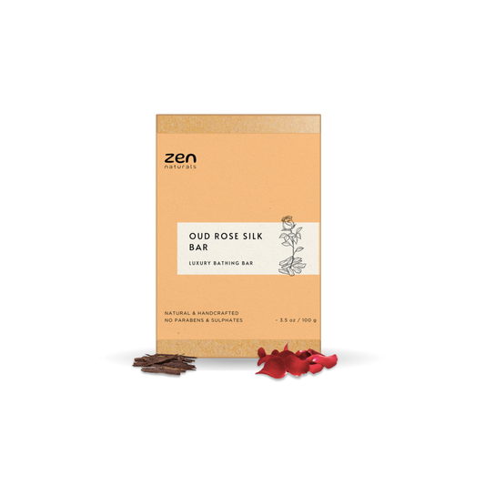Zen Naturals Oud Rose Silk Bar | Luxury Handcrafted Bathing Soap | Anti-Ageing | For All Skin Types | 100g | No Parabens & Sulphates