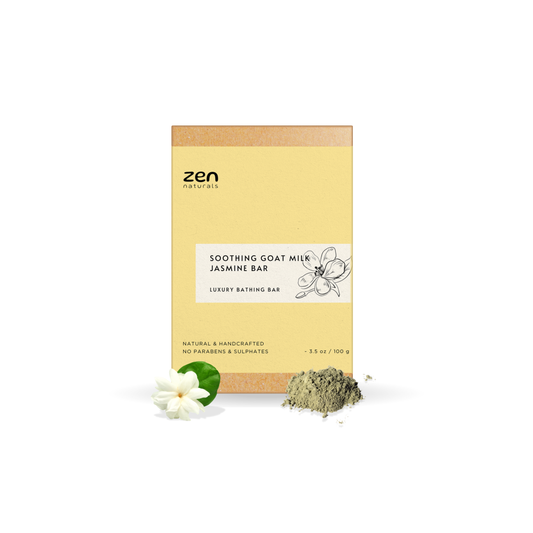 Zen Naturals Soothing Goat Milk Jasmine Bar – Handcrafted Luxury Bathing Soap | Anti-Ageing Formula | For All Skin Types | 100g | Paraben & Sulphate Free