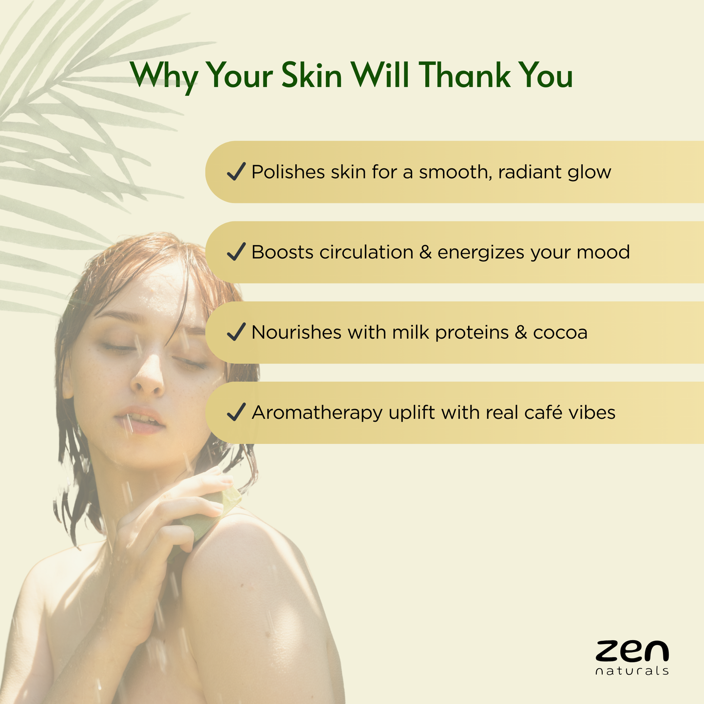 Zen Naturals Mocha Morning Polish Bar β Exfoliating Luxury Soap with Coffee & Cocoa | Anti-Ageing | For All Skin Types | 100g | Paraben & Sulphate Free
