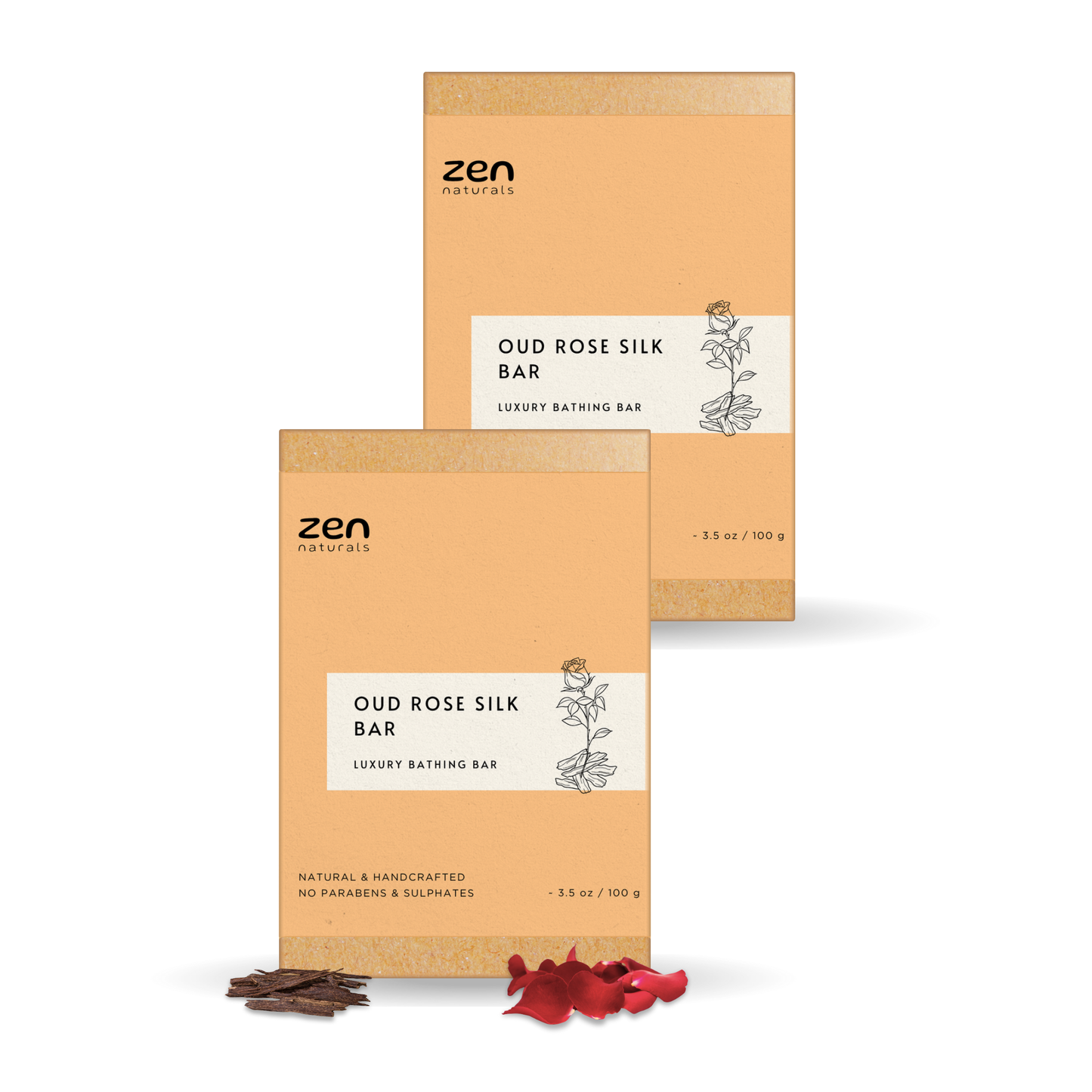 Zen Naturals Oud Rose Silk Bar | Luxury Handcrafted Bathing Soap | Anti-Ageing | For All Skin Types | 100g | No Parabens & Sulphates