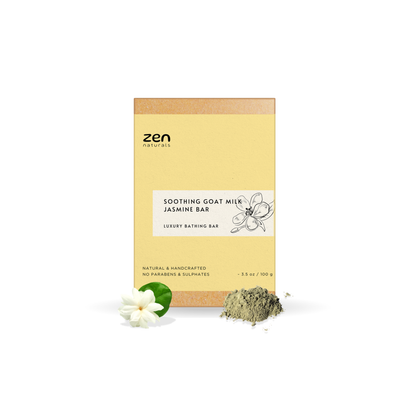 Zen Naturals Soothing Goat Milk Jasmine Bar – Handcrafted Luxury Bathing Soap | Anti-Ageing Formula | For All Skin Types | 100g | Paraben & Sulphate Free