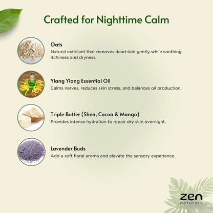 Zen Naturals Calming Lavender & Oats Bathing Bar – Handcrafted Natural Luxury Soap | Anti-Ageing Formula | For All Skin Types | 100g | Paraben & Sulphate Free